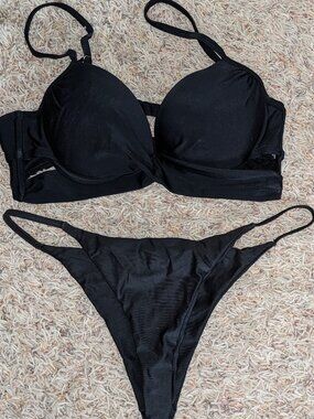 Jack's Swimwear Black Bikini Sz M